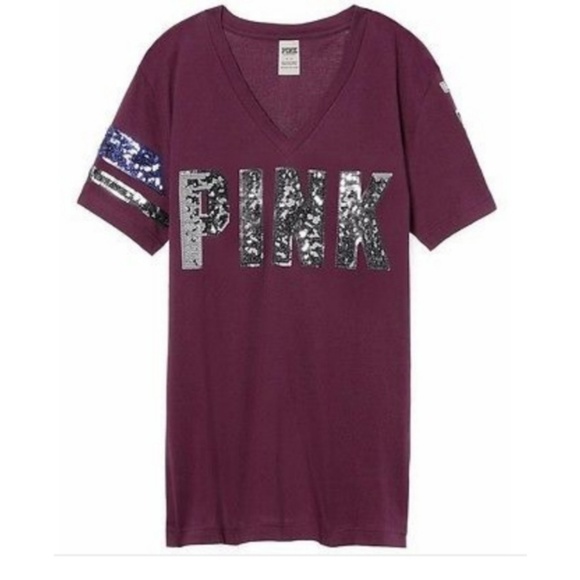 PINK Victoria's Secret Tops - VS Pink Bling Campus Tee
